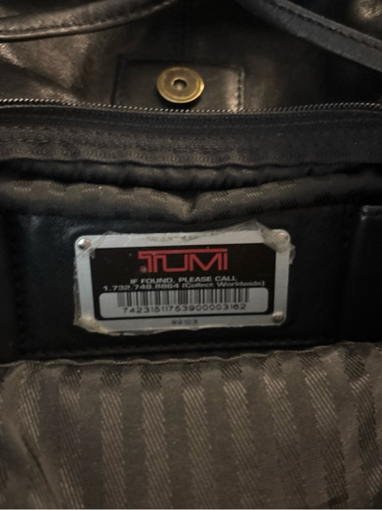 Tumi Black Leather Small 90’s Drawstring Backpack Style 921 Travel Everyday Bag main image 9